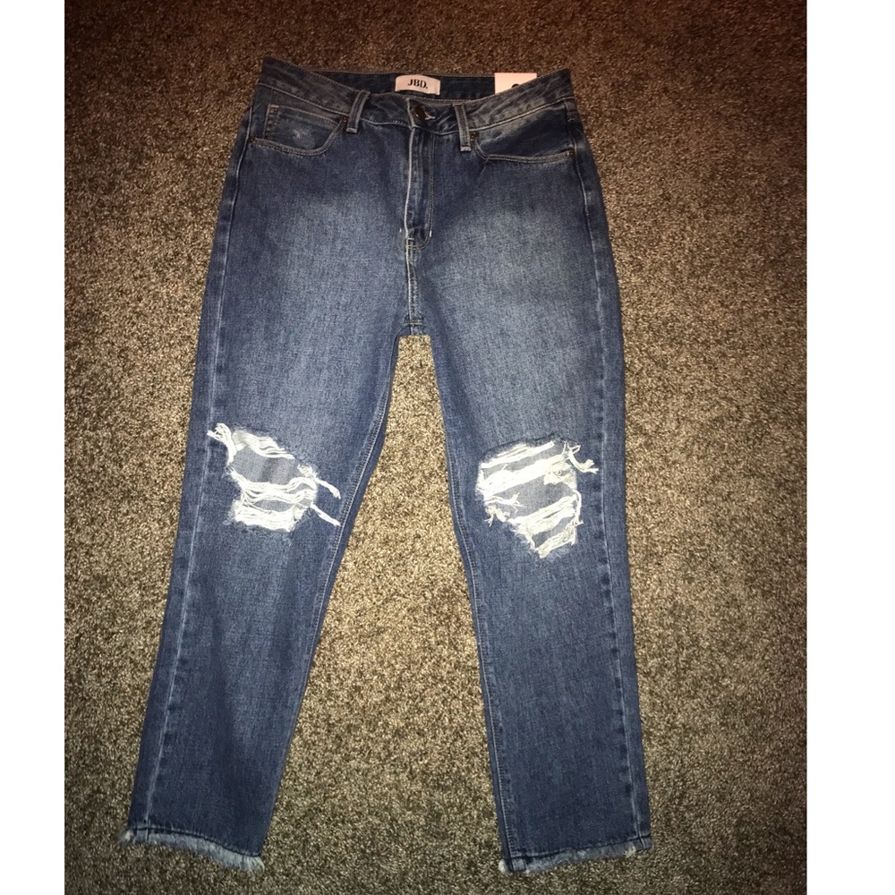 High waisted girlfriend jeans